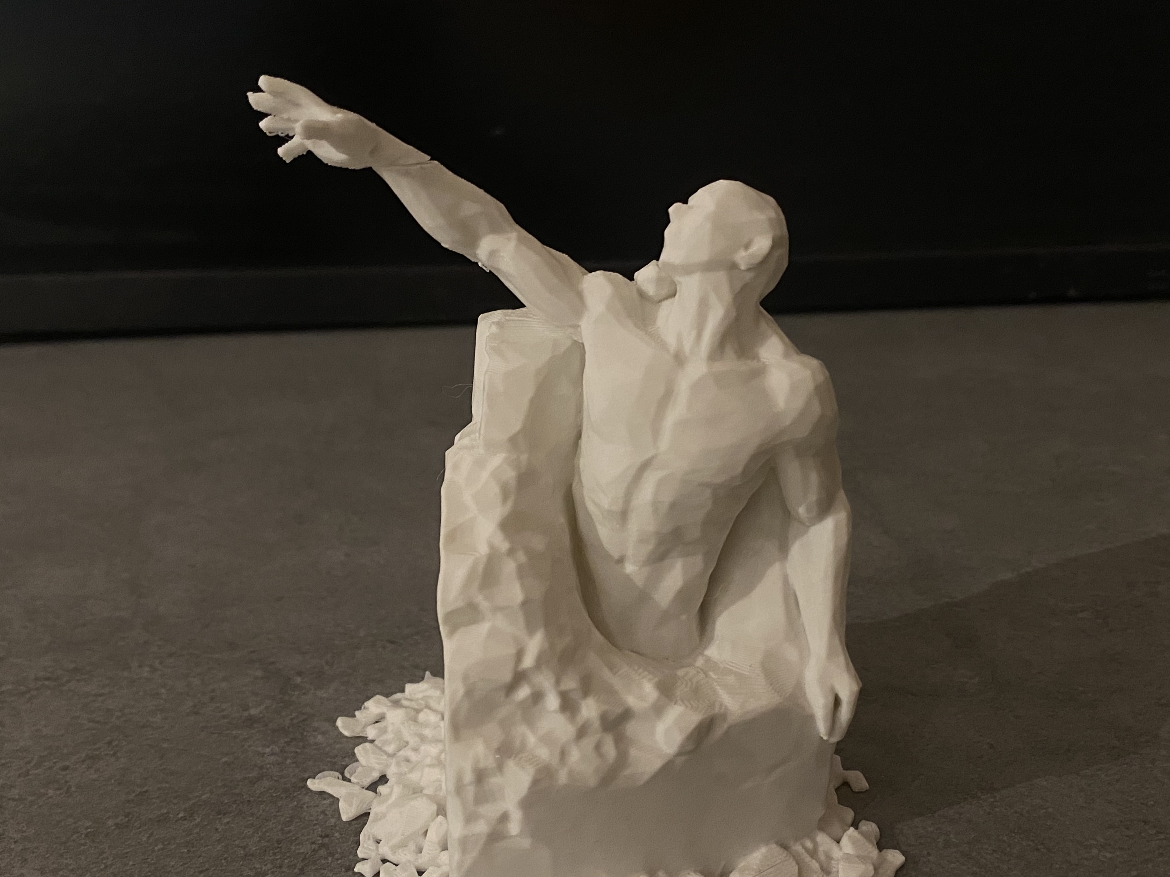 Stone Ascension - Figure Breaking Free from Stone