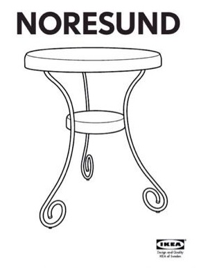 IKEA NORESUND Side Table Lower Shelf Lip