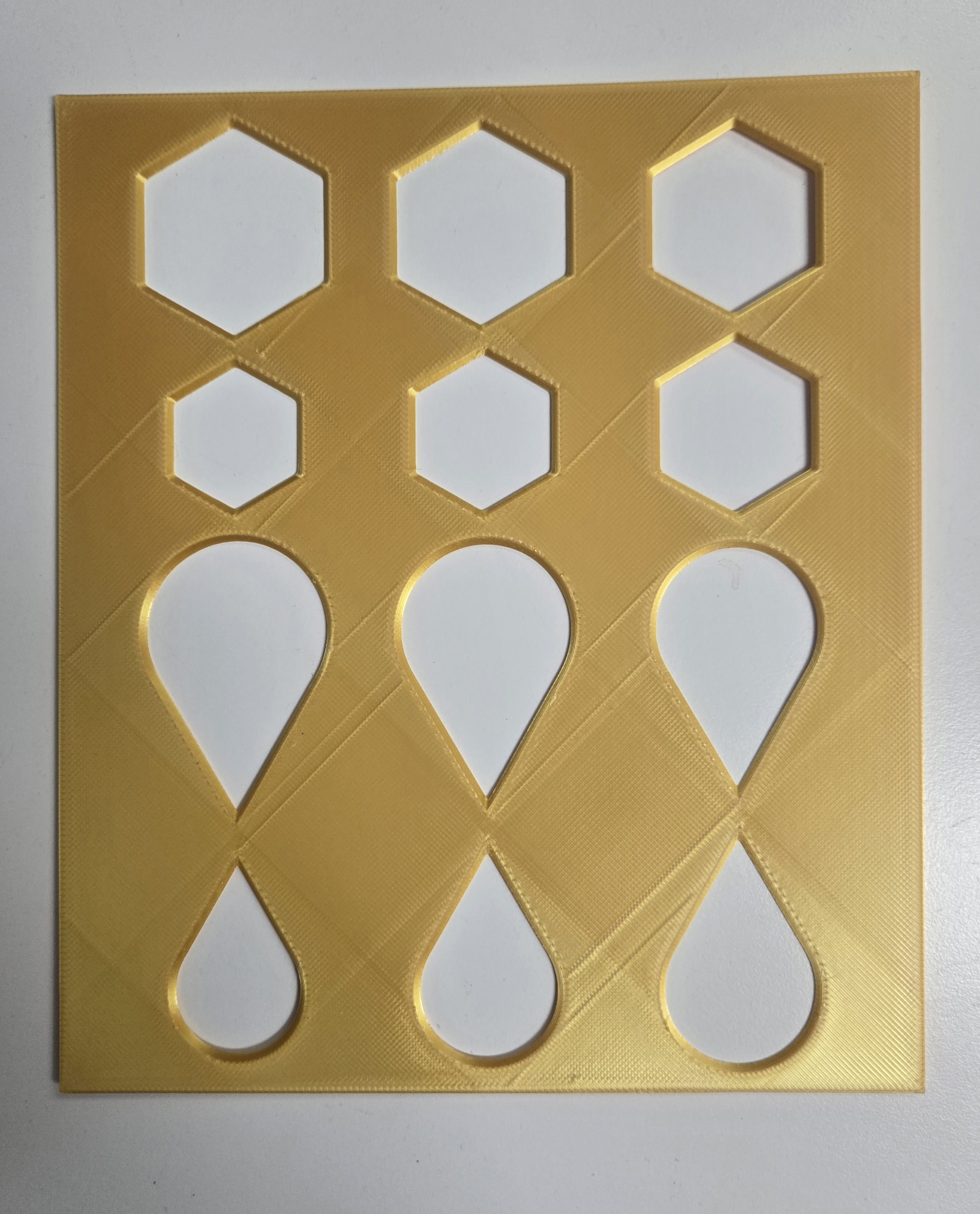 Teardrop and Hexagon Template
