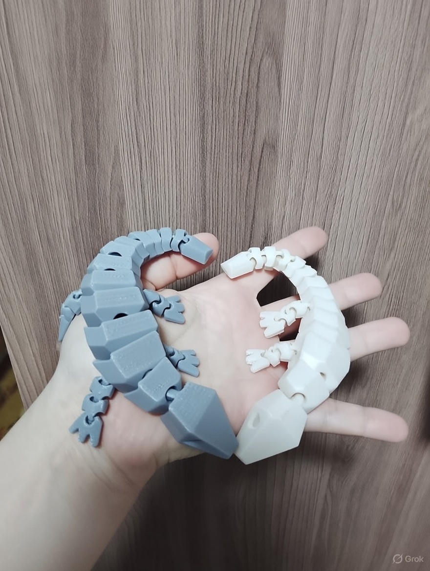 Articulated Cyber Gecko Duo - Print-in-Place Flexi Lizard