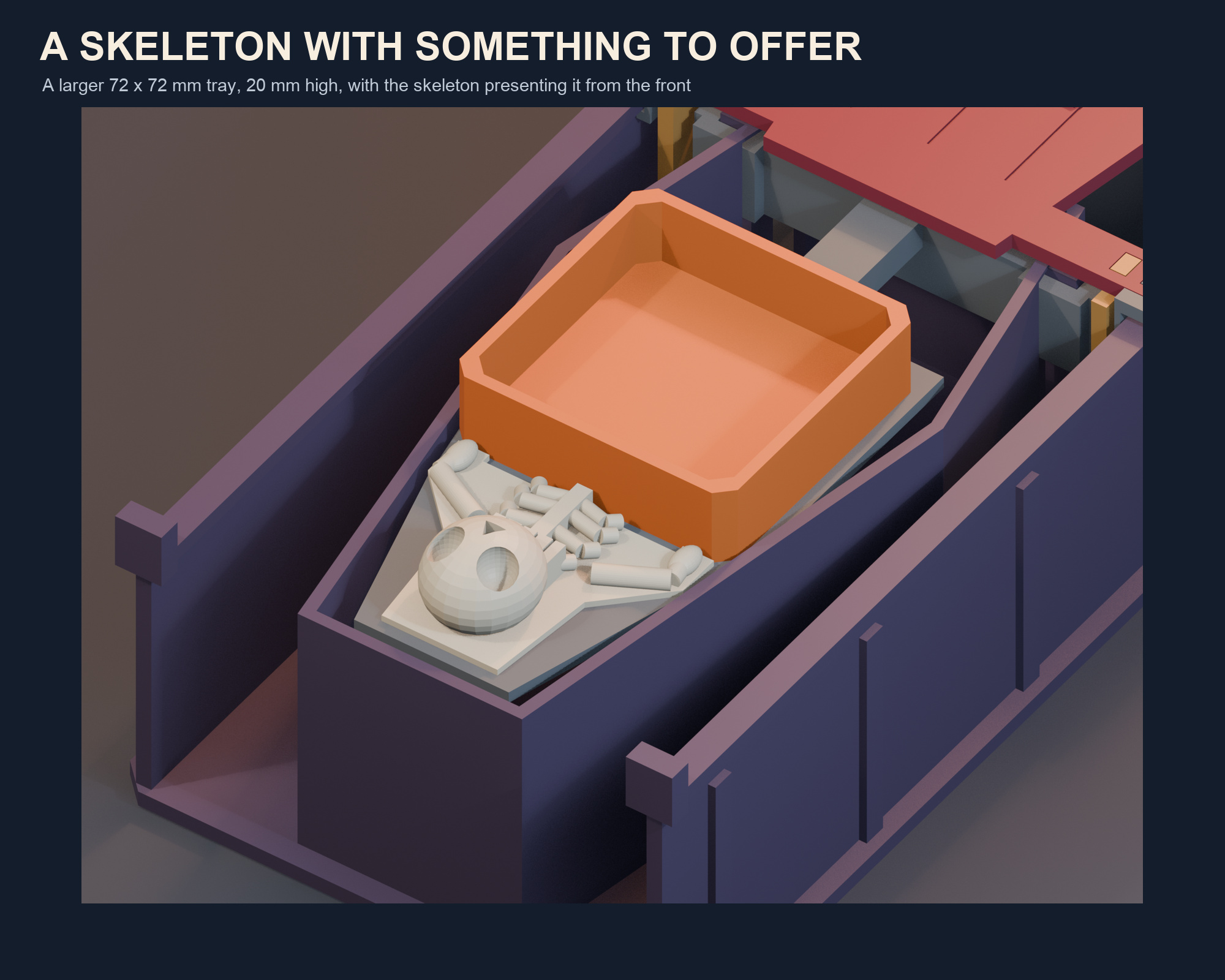 Rise & Treat — Sliding-Lid Skeleton Candy Coffin — STL Grátis | 3DFinder