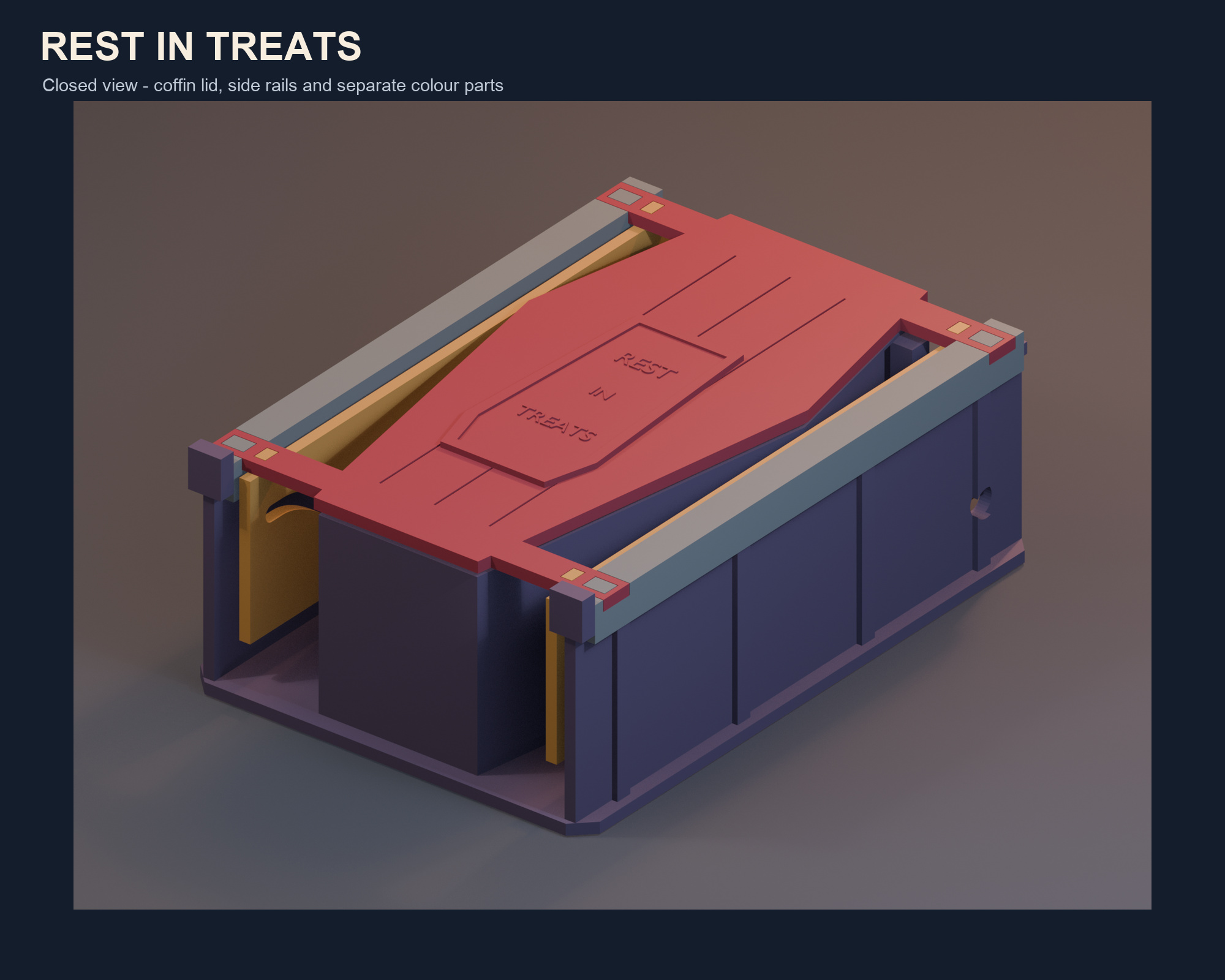 Rise & Treat — Sliding-Lid Skeleton Candy Coffin — STL Grátis | 3DFinder