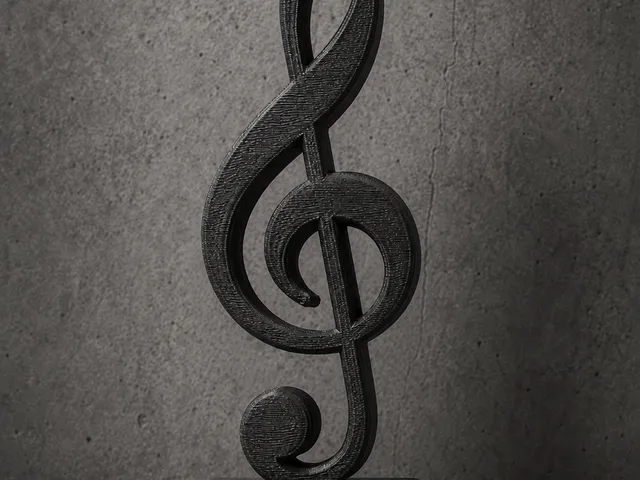 Skulptur eines Notenschlüssels/ Sculpture of a note key