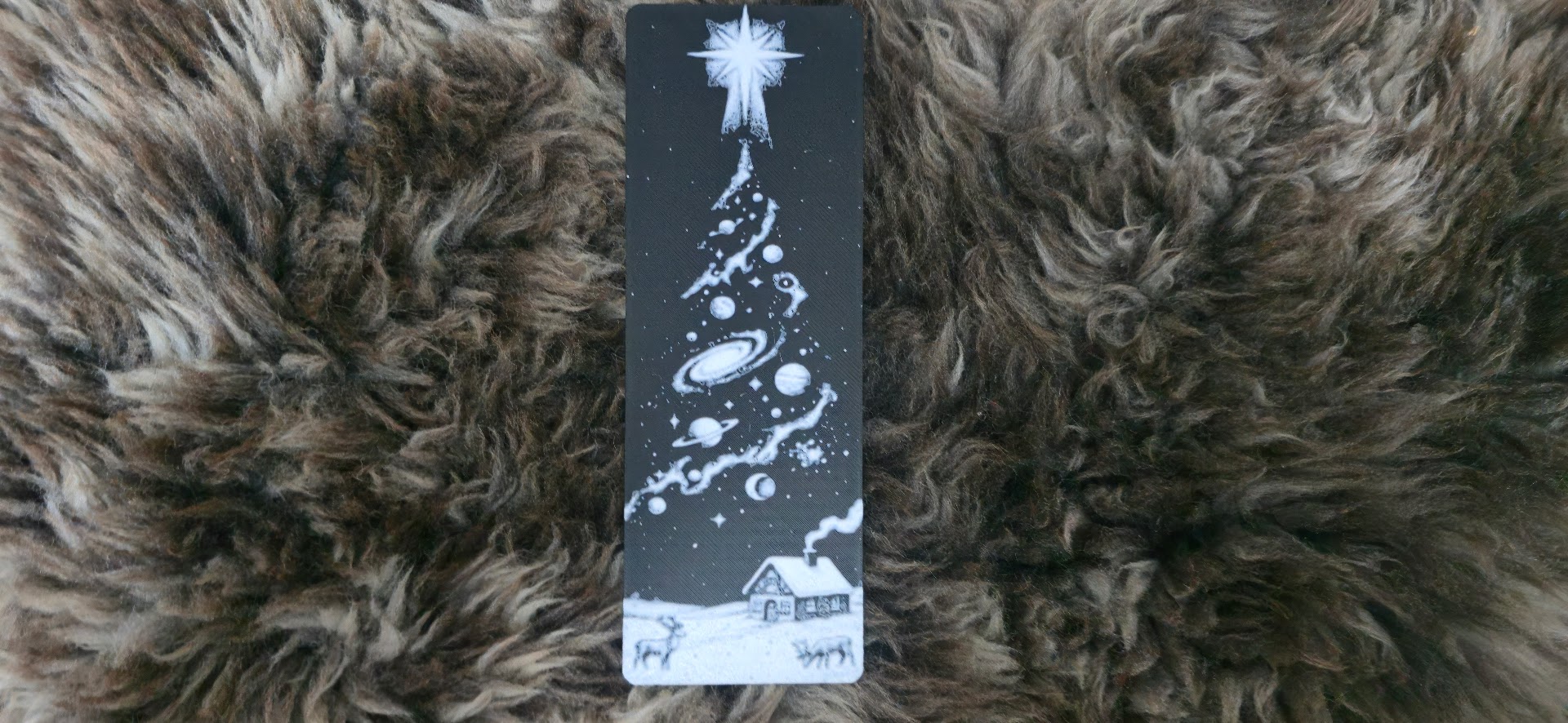 Cosmic Christmas Tree Winter Village Bookmark