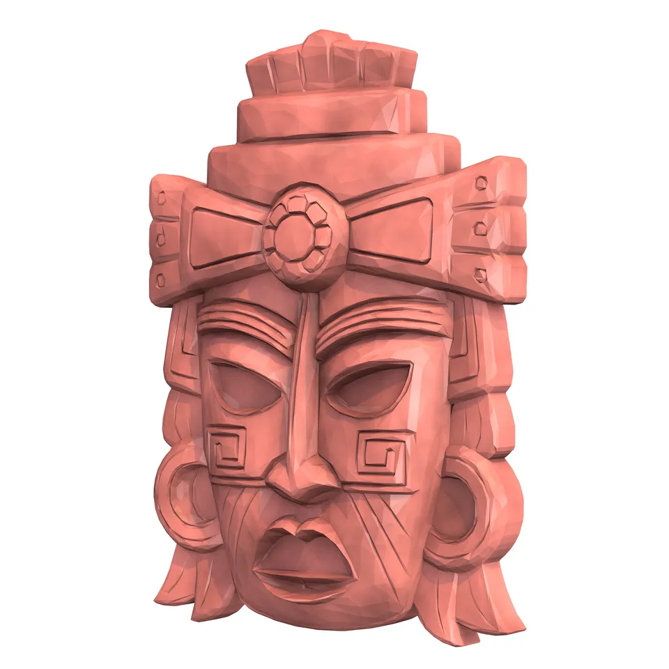 Aztec Mask Low Poly 2 by 1xMerch | Download free STL model