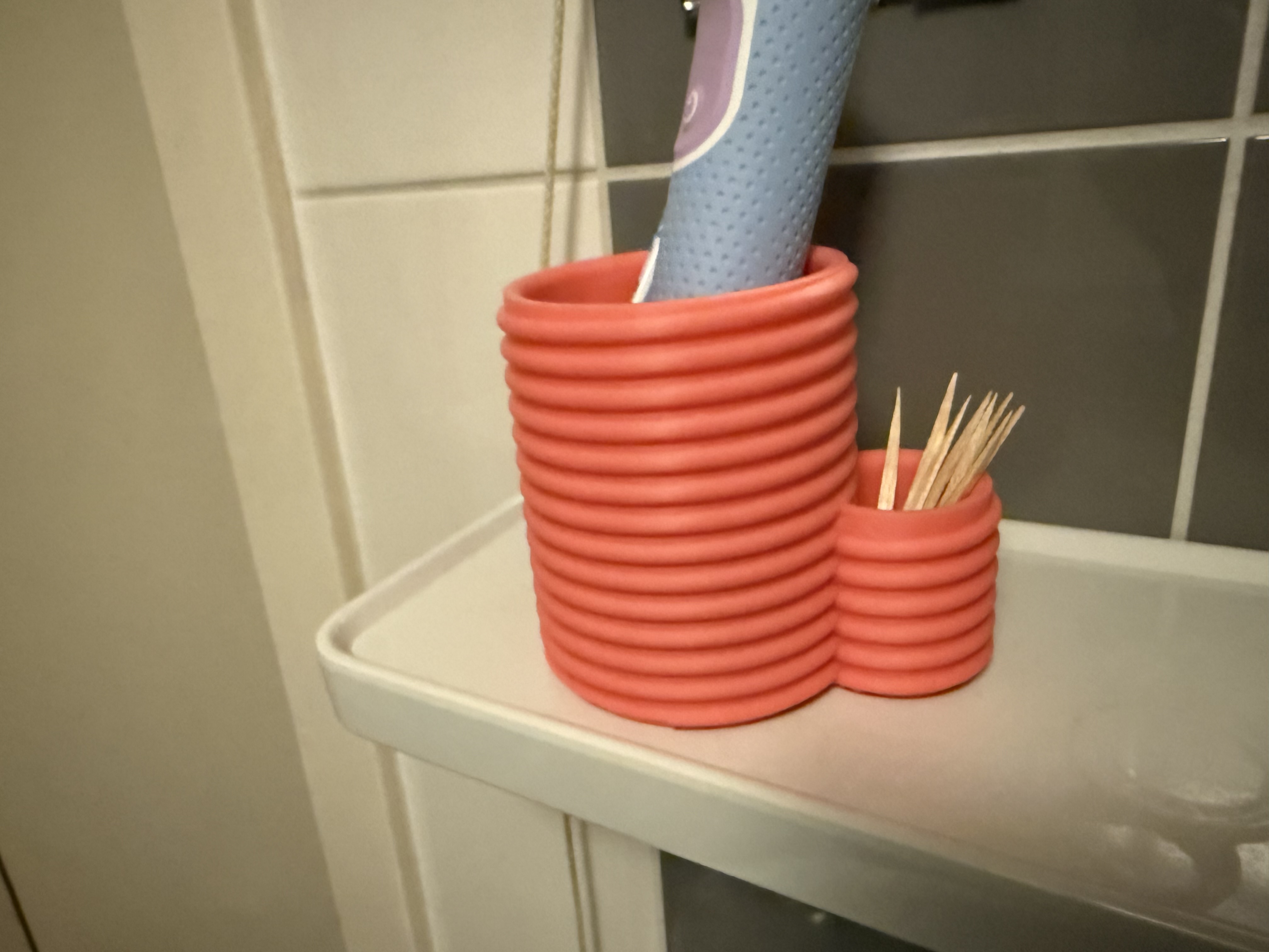 Toothbrush and toothpick holder