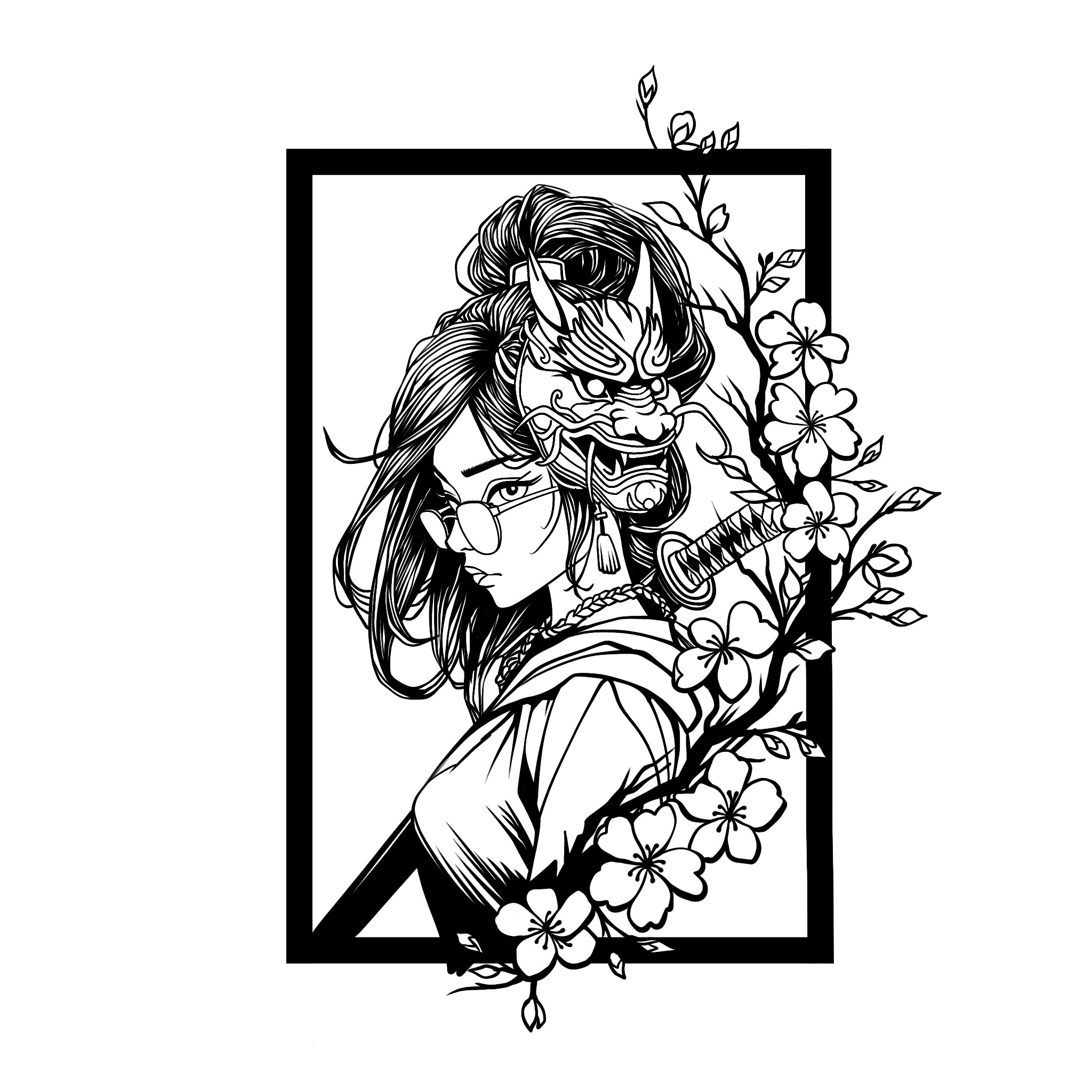 Woman and sakura