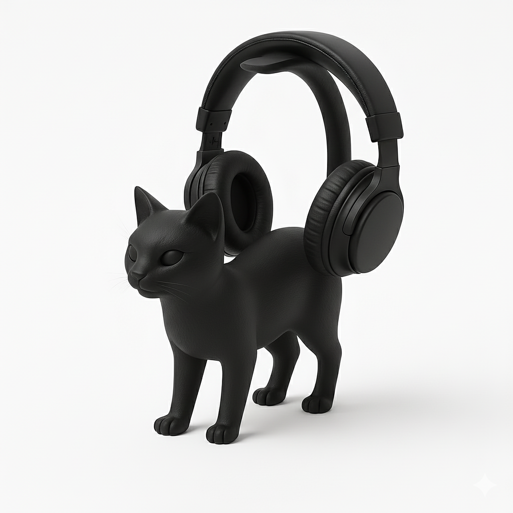 Cat Tail Headphone Stand – Modular Base Edition