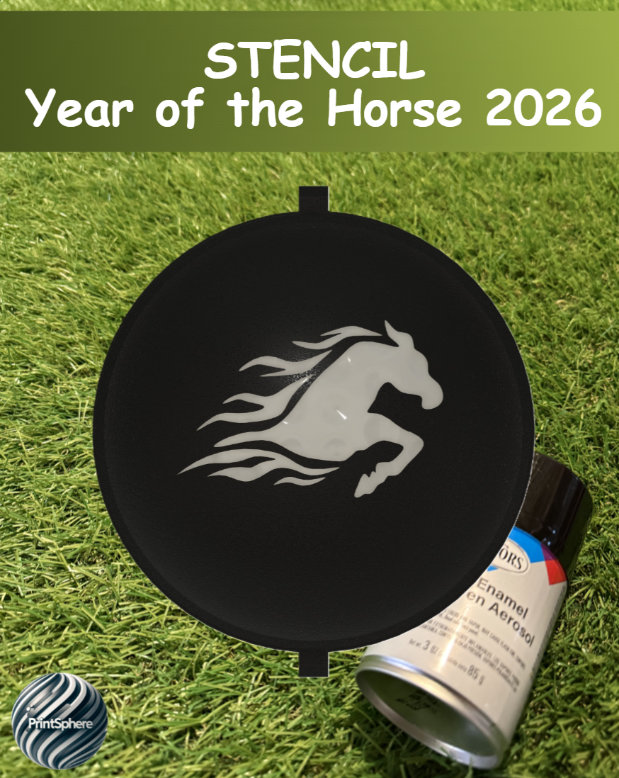 Golf - Golf Ball Stencil - Insert - 2026 - Year of the Flaming Horse - Spray Only