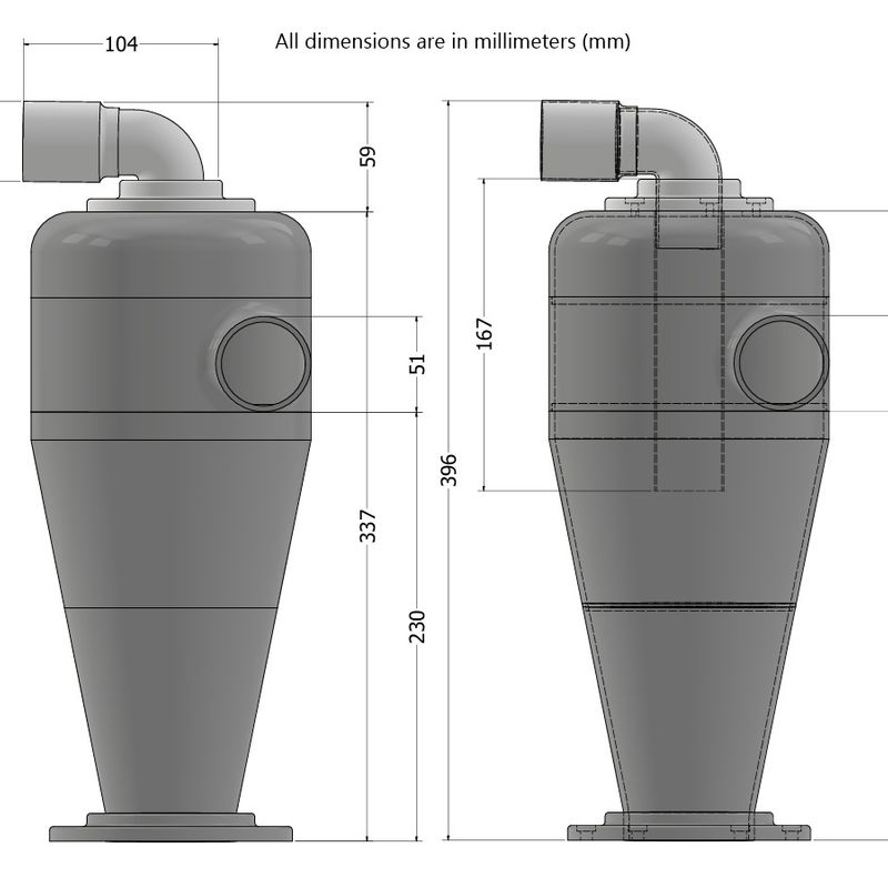 Cyclone Dust Collector - High Efficiency Separator for Workshop Vacuum ...