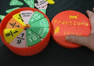 Pie Fractions Toy with Screw-Top Case