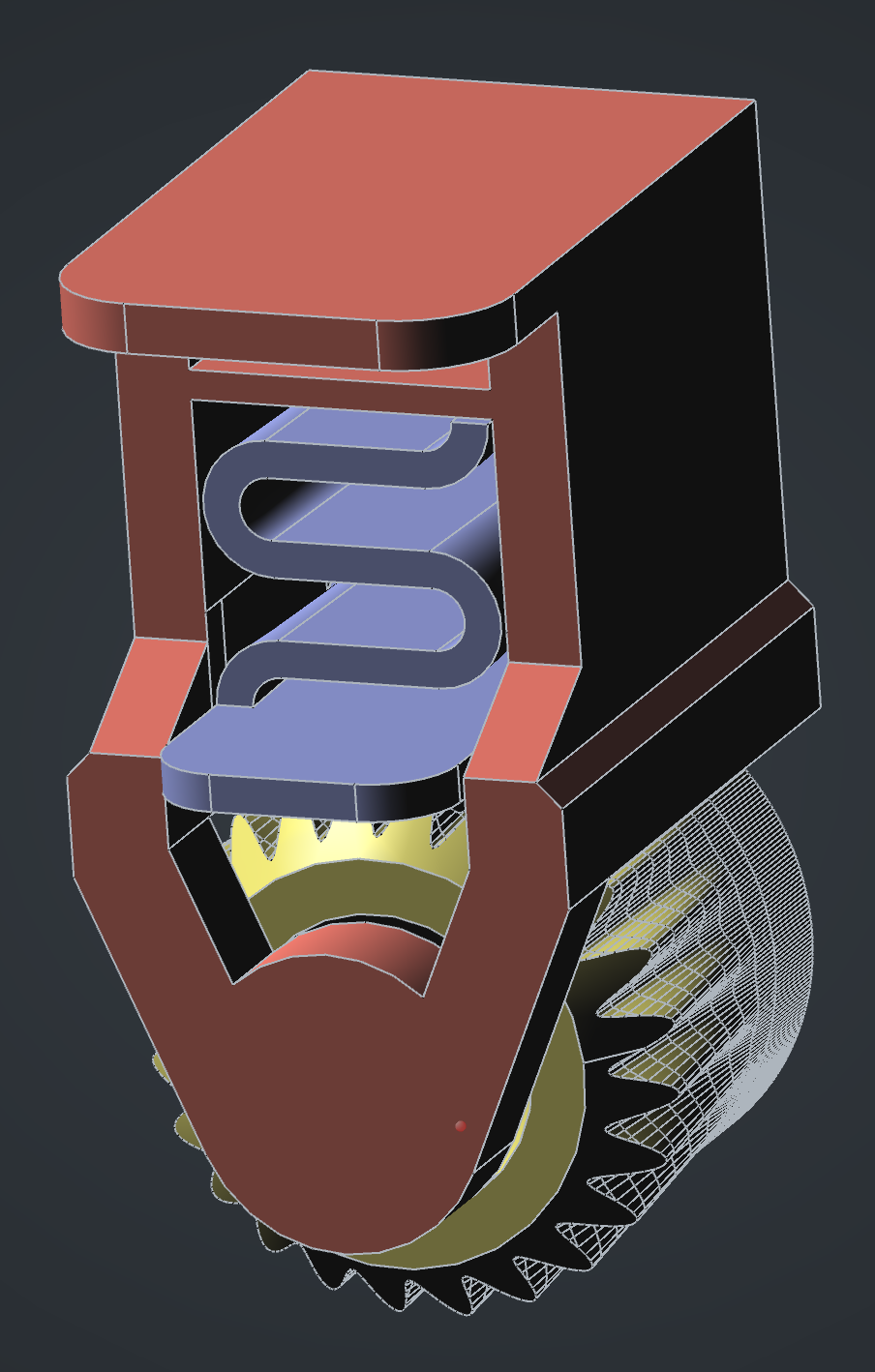 Angle Adjusting Mechanism with Spring Lock 3D model