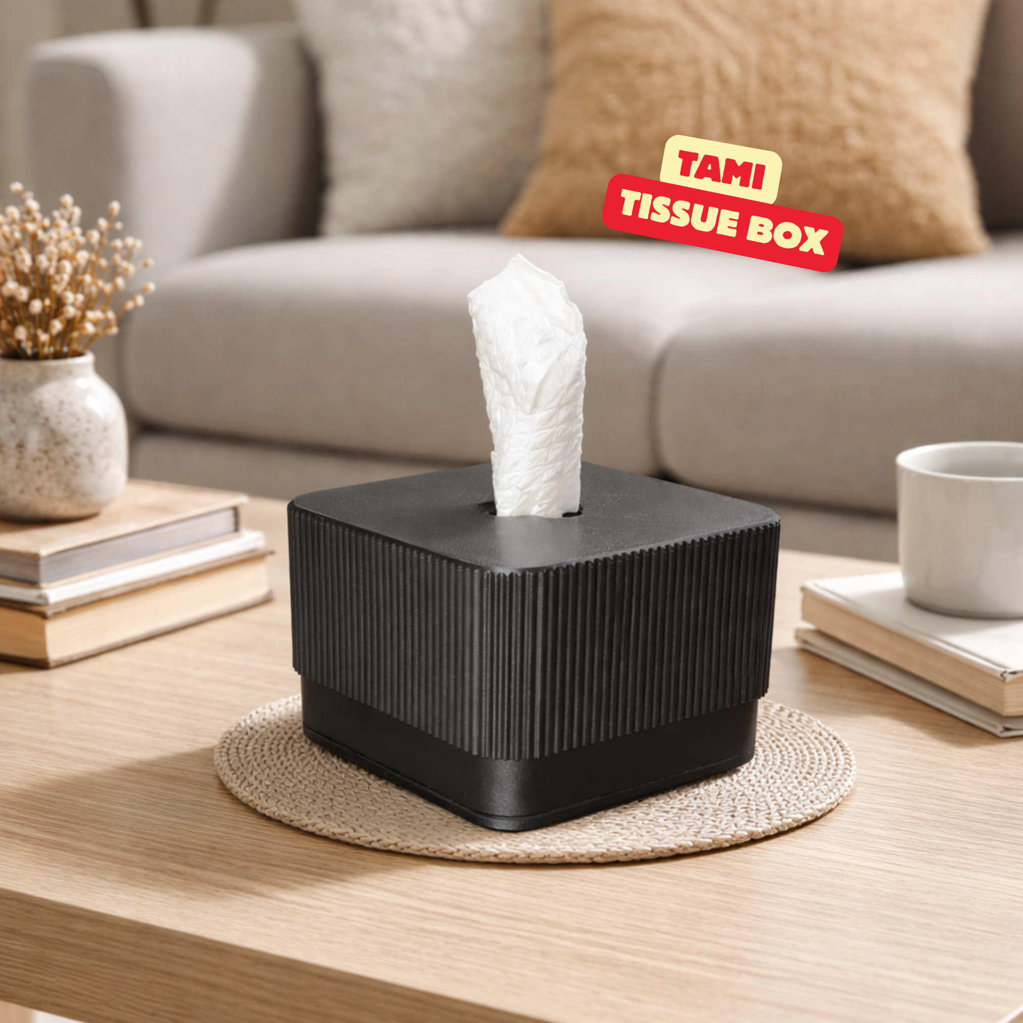 TISSUE BOX - TAMI / MODERN HOMEDECOR / WITH TOILET PAPER ROLLS / EASY ASSEMBLY