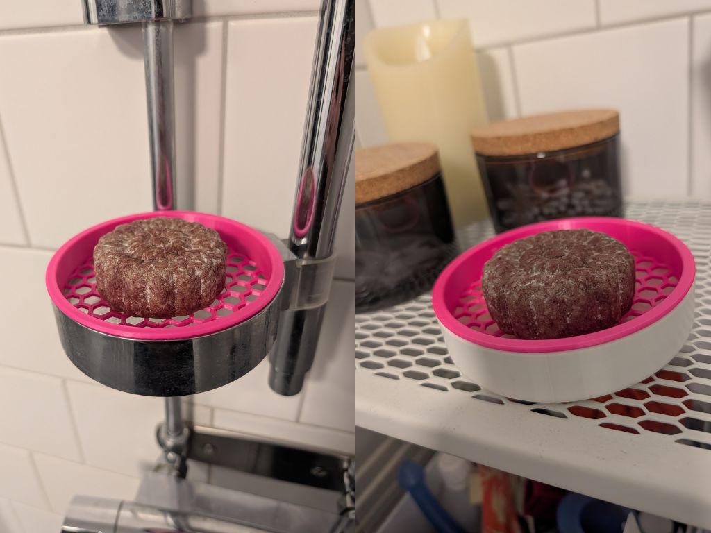 Removable shower soap dish with drip tray