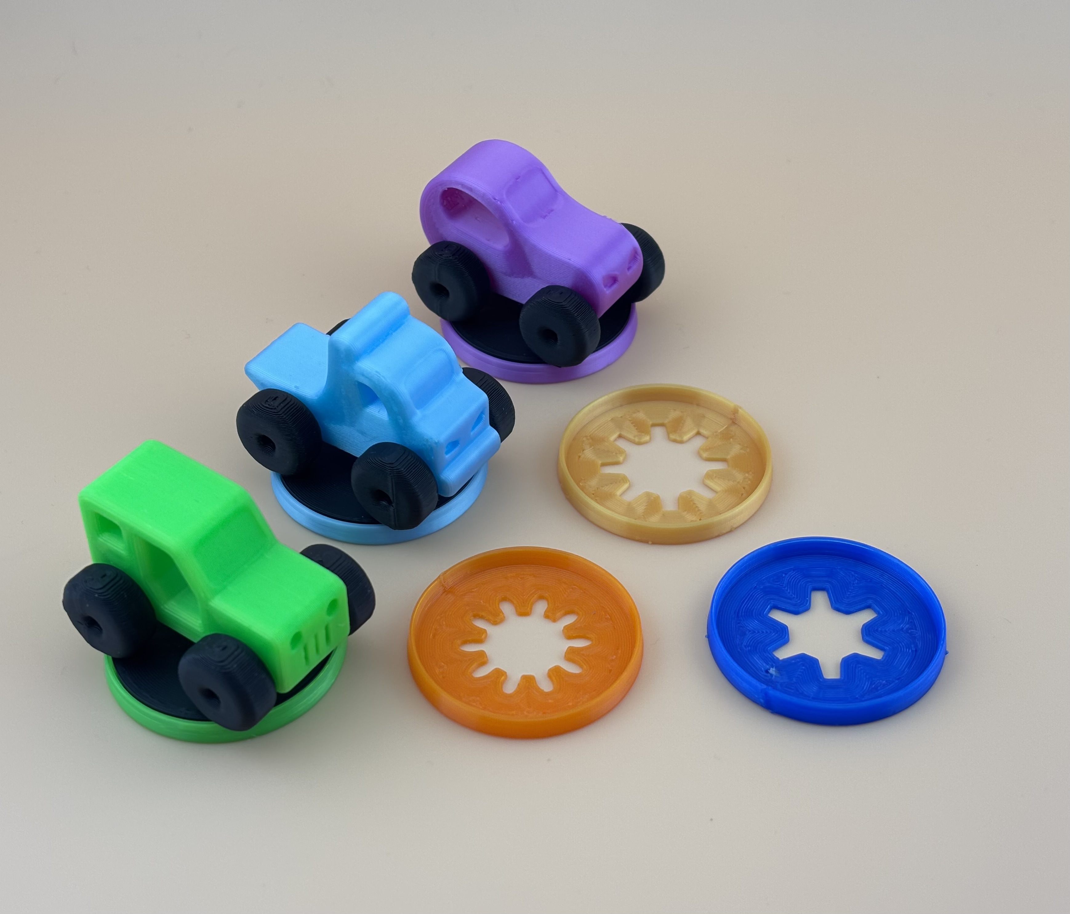 Crash Derby - Toddler Car Truck Jeep Custom Board Game Piece featuring Gear Baseplates