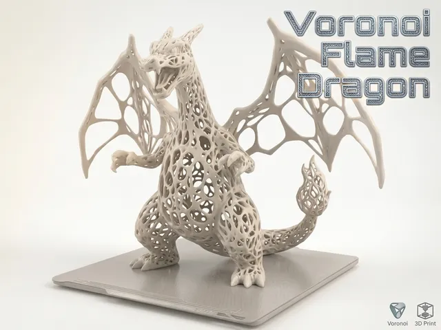 Voronoi Charizard: Stunning Organic Voronoi Art Model