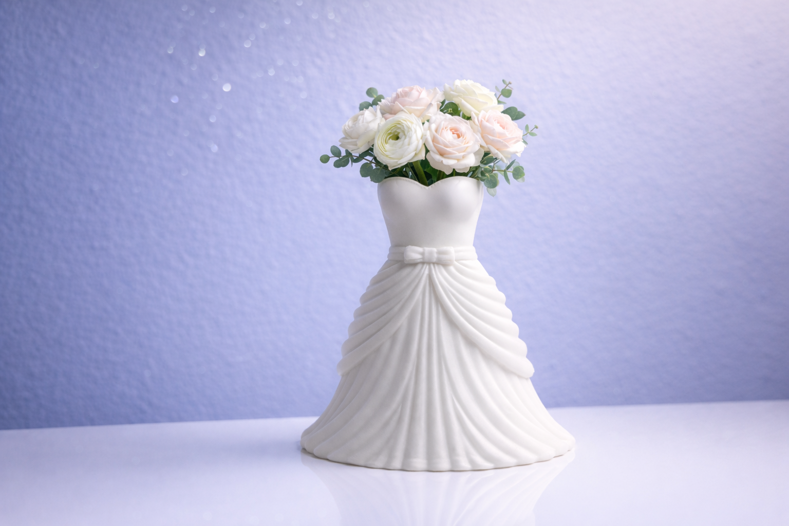 Bridal Dress Vase – Elegant Wedding Dress Flower Vase | 3D Printable Home Decor