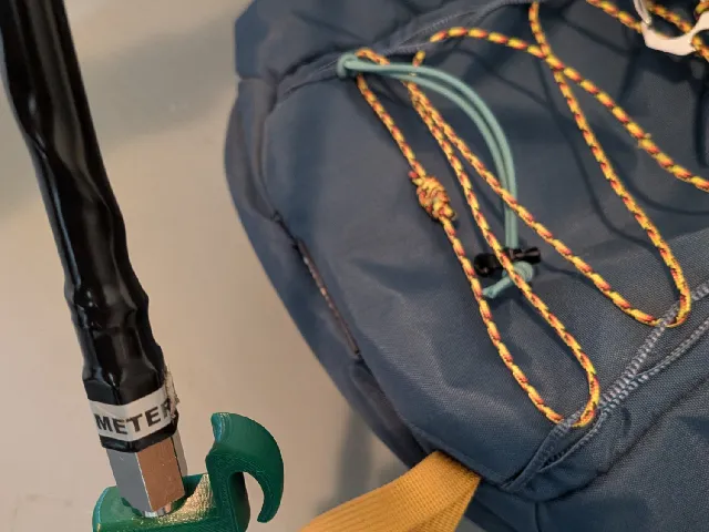3/8-24 hook for carrying an antenna on a backpack