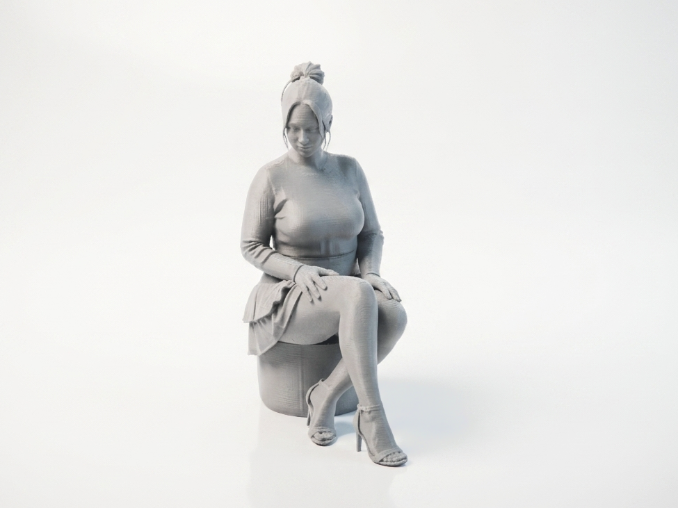 Sat Lady Elegant Woman Figurine Female Figure 3D Printable