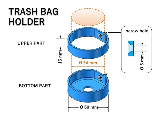 Wall-Mounted Trash Bag Roll Holder – Screw-Fixed