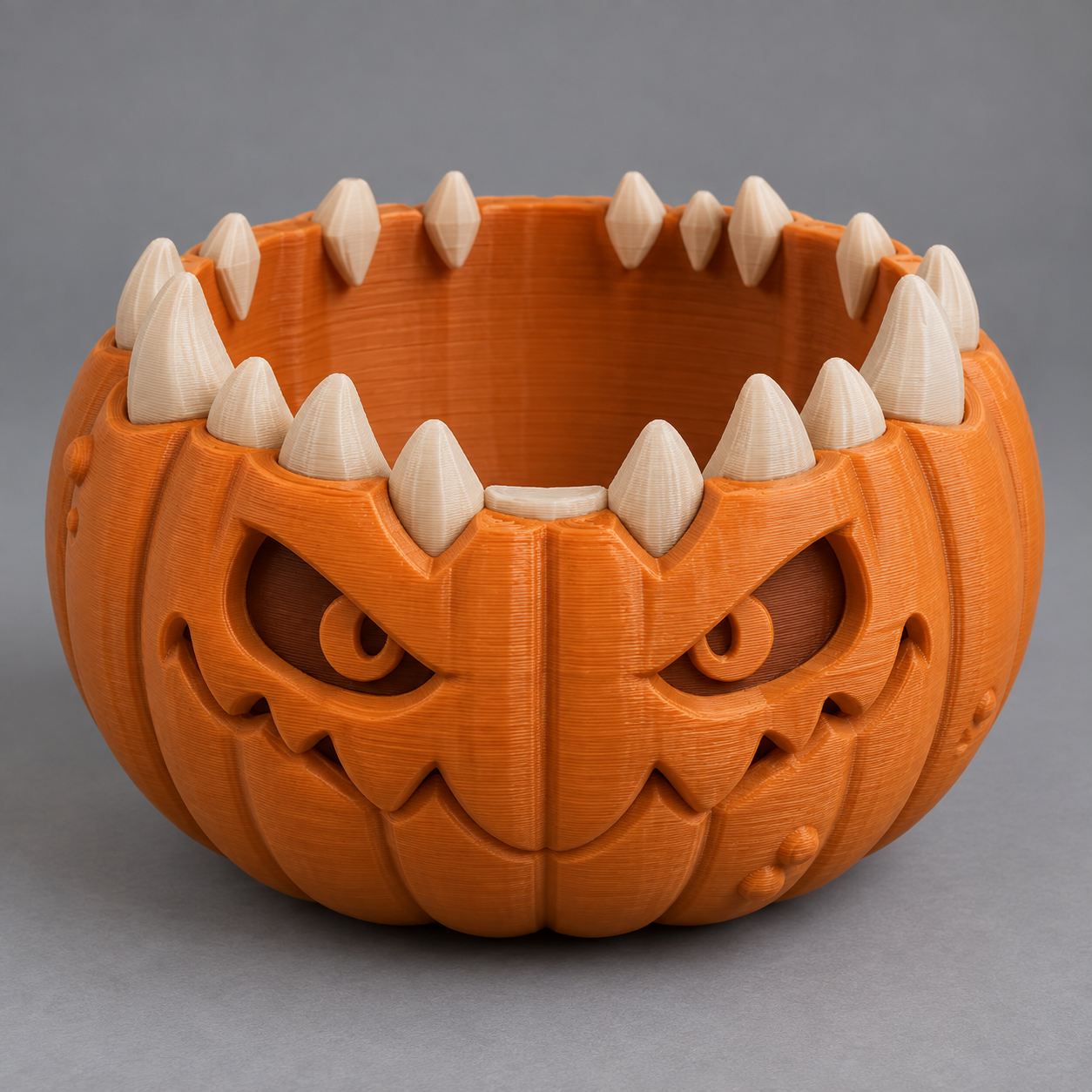 Monster Pumpkin Candy Bowl - Toothy Jack-o-Lantern