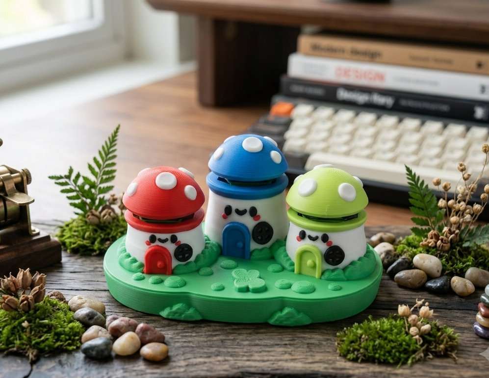 Mushroom House Clicker Fidget Toy