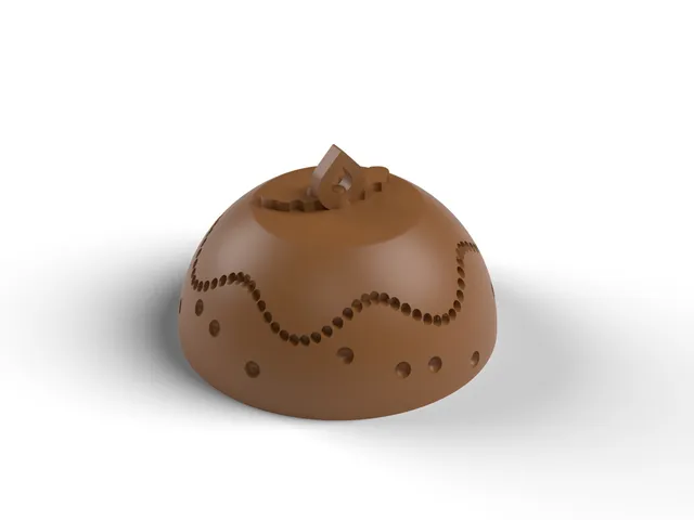 Christmas Pudding Ornament - Domed Pudding with Holly and Icing Line, No Supports (OpenSCAD)