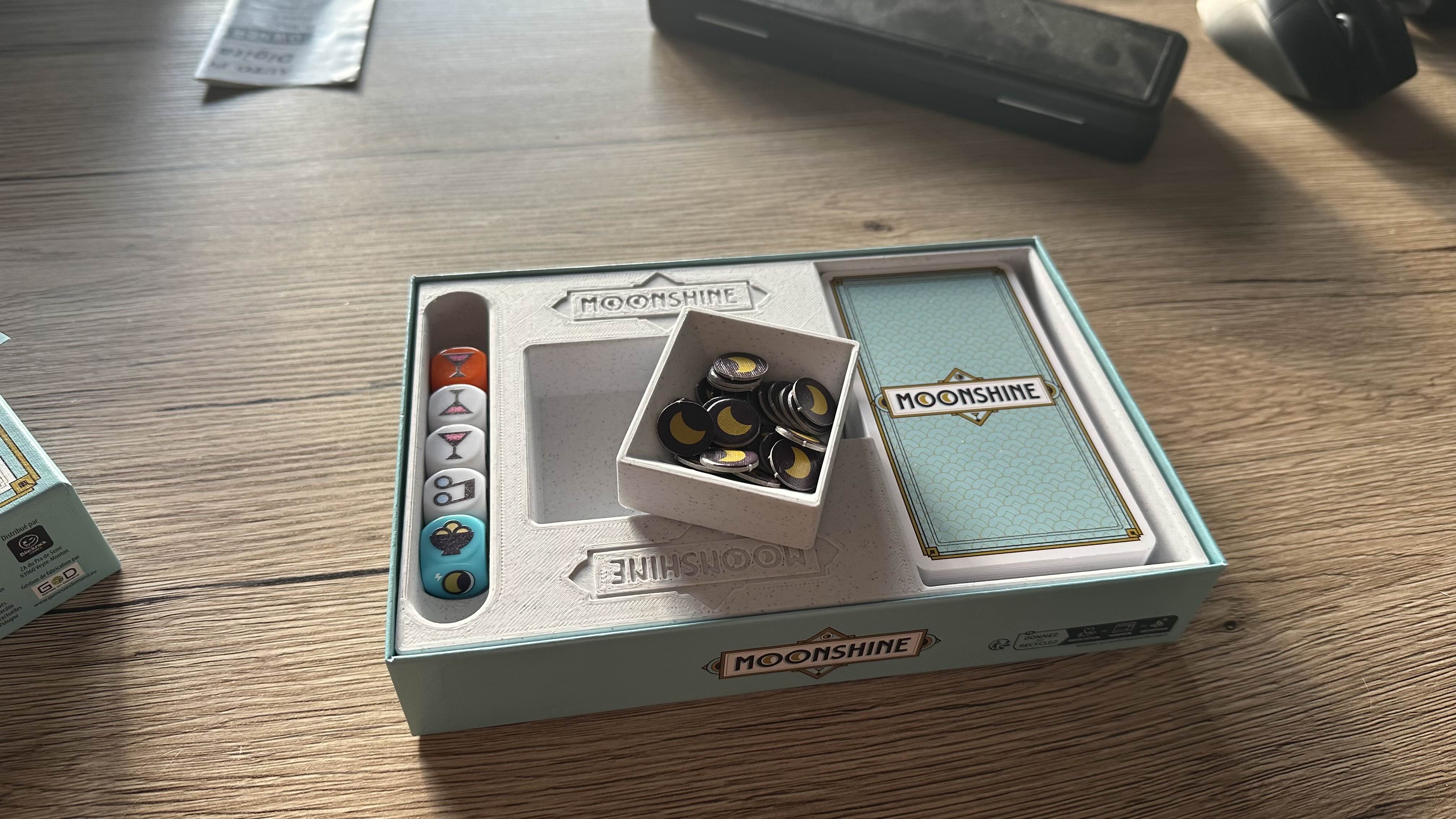 Moonshine Box Insert with Removable Token Tray