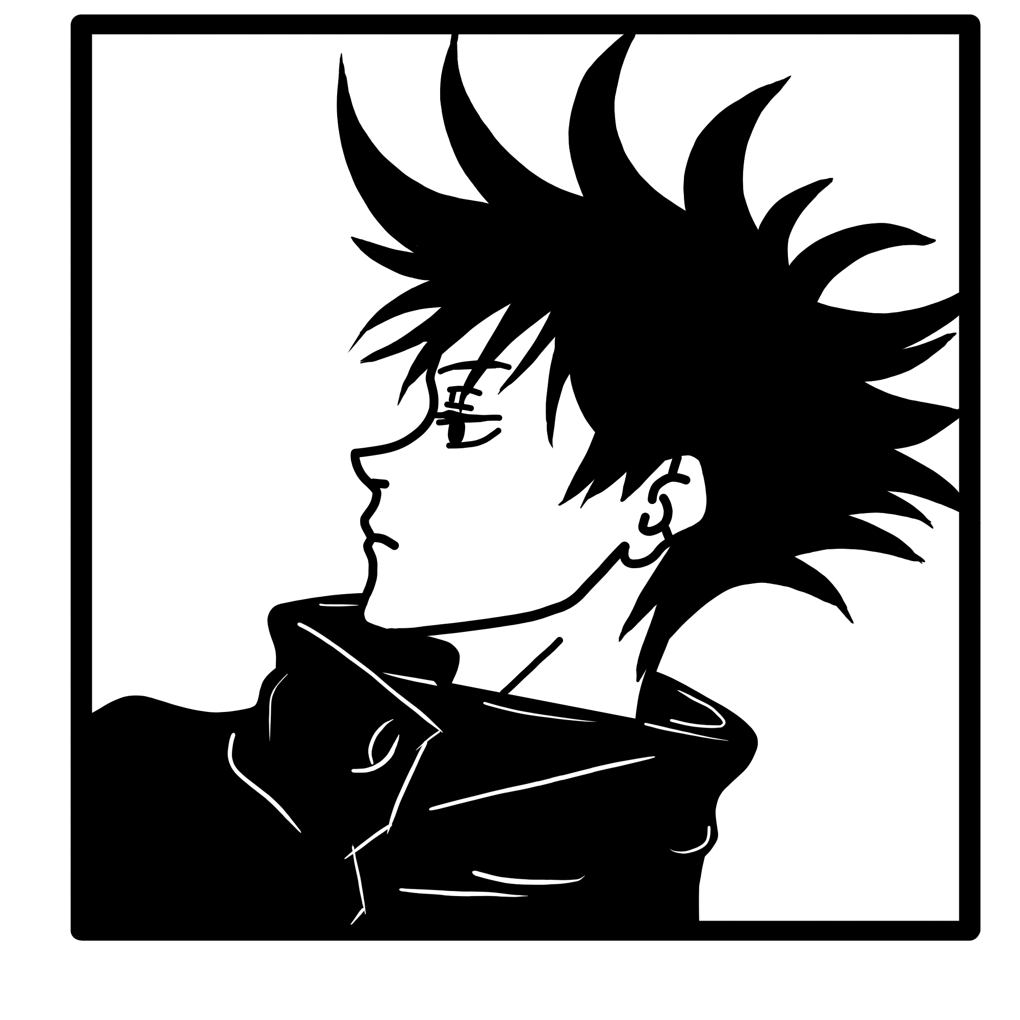 Megumi Fushiguro Silhouette DXF — Jujutsu Kaisen Laser Cut