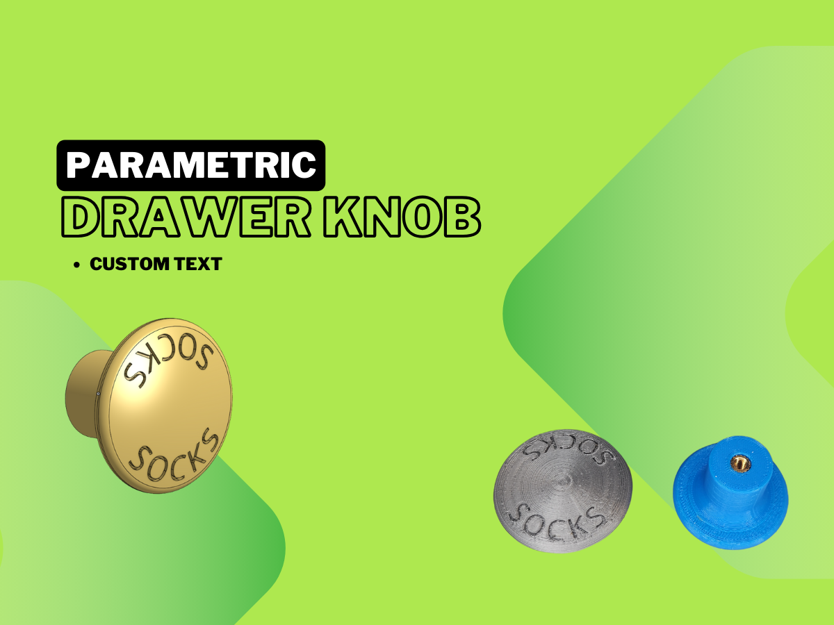 Custom Drawer Knob - Editable Text