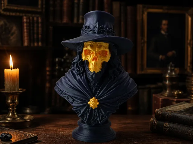 Golden Skull Gentleman Bust