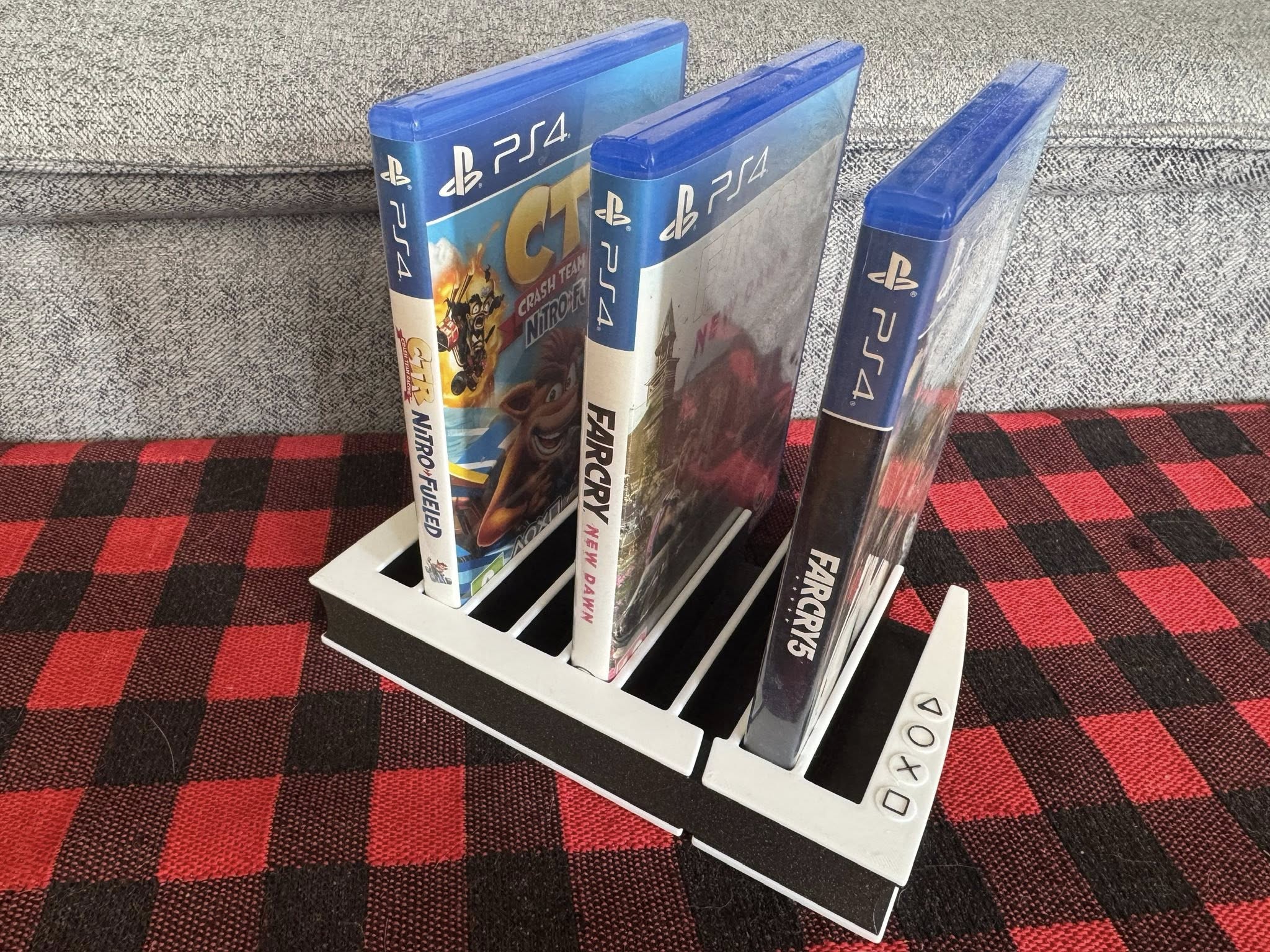Stylish and matching stand for PS5 games.