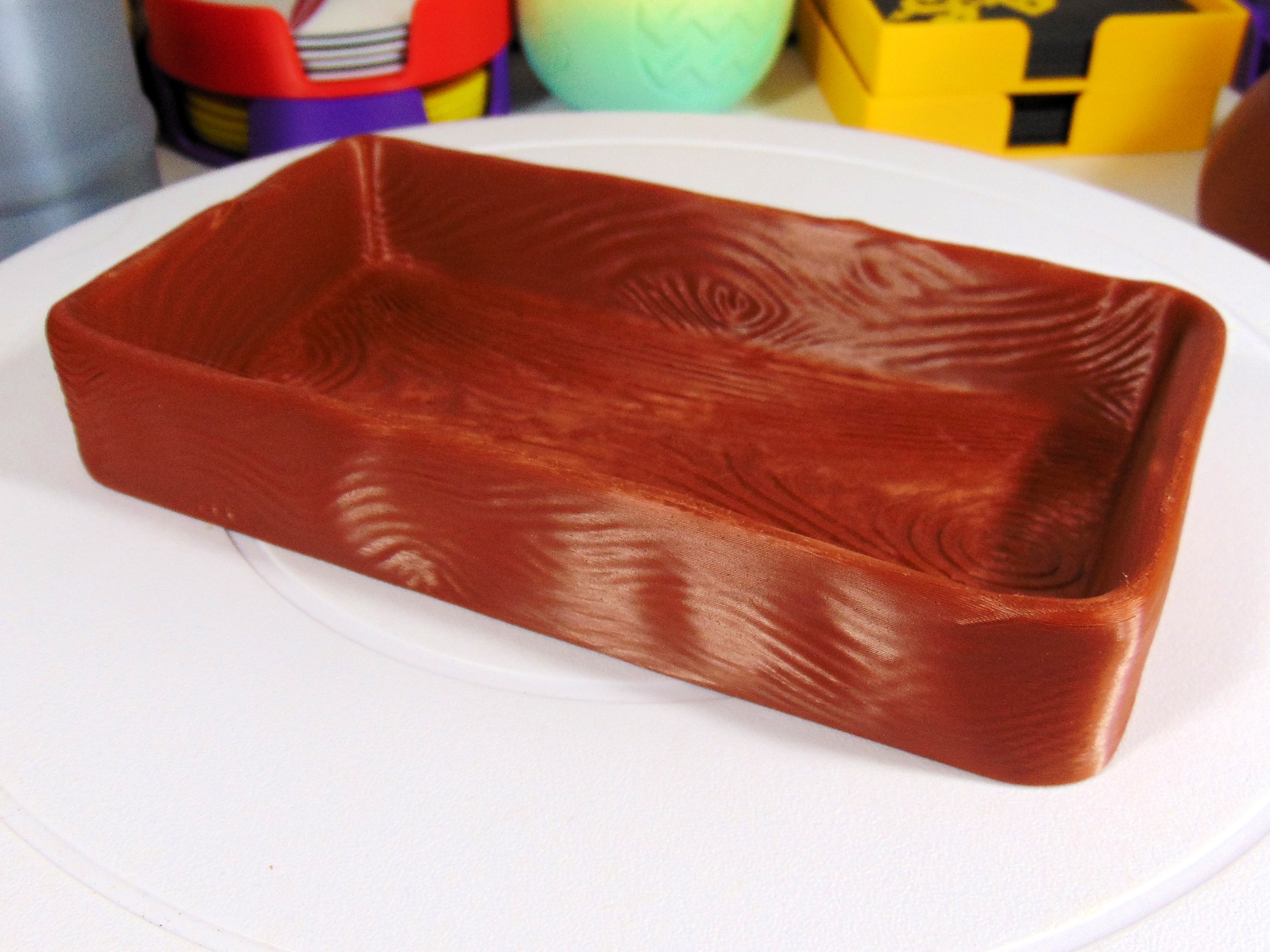 Woodgrain Texture Catchall Tray Small Keys Change Pens Desk