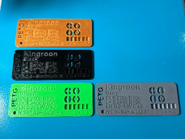 Custamizable Parametric Filament Data Swatch