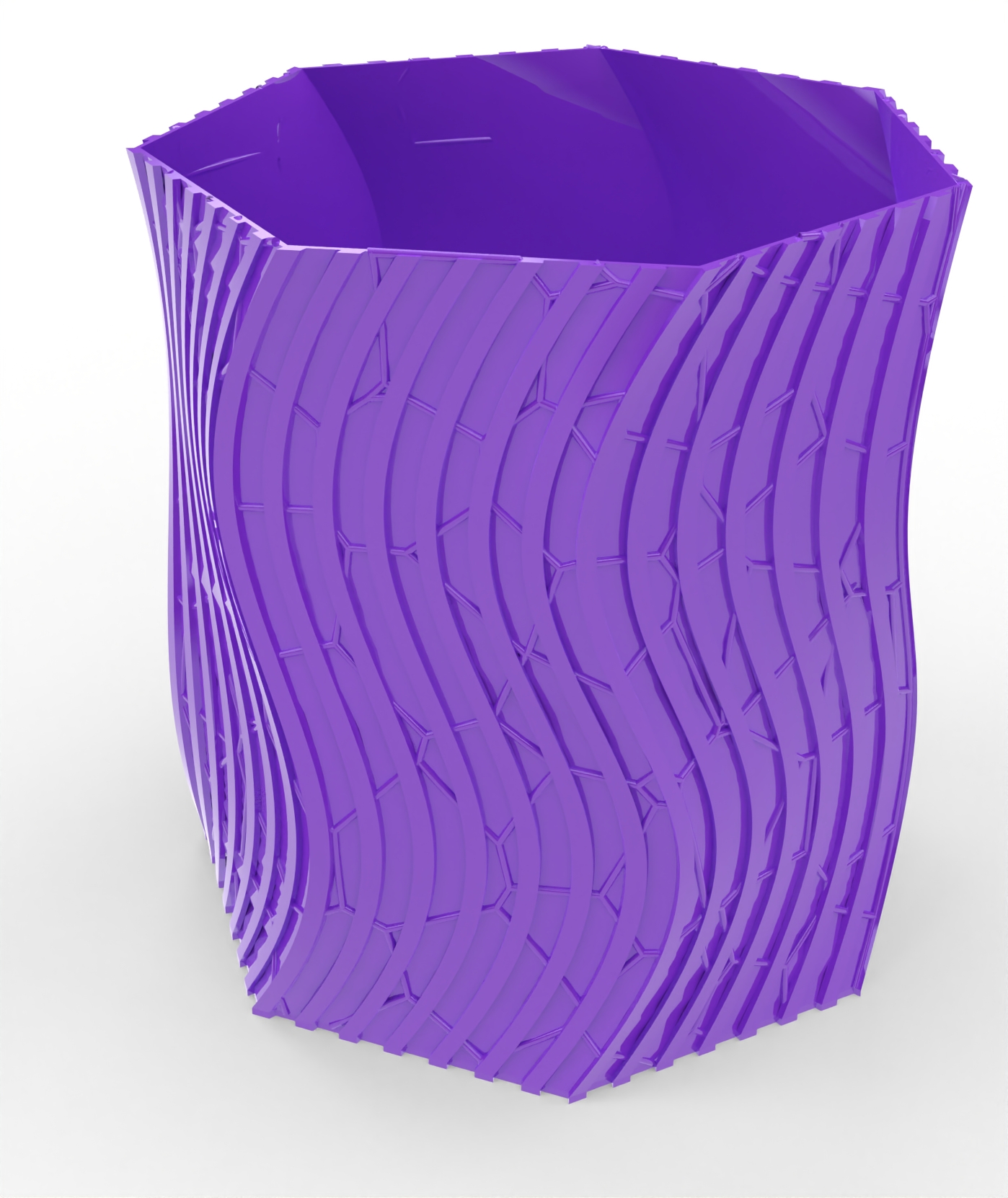 Wastepaper Basket with Voronoi inlay