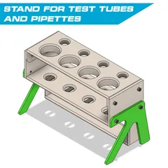 Stand for test tubes and pipettes / Ständer für Reagenzgläser und Pipetten