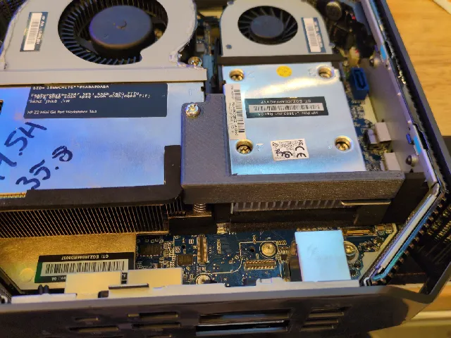HP Z2 G4 MINI Fan Shroud - Improves cooling when running without SATA drive & cage