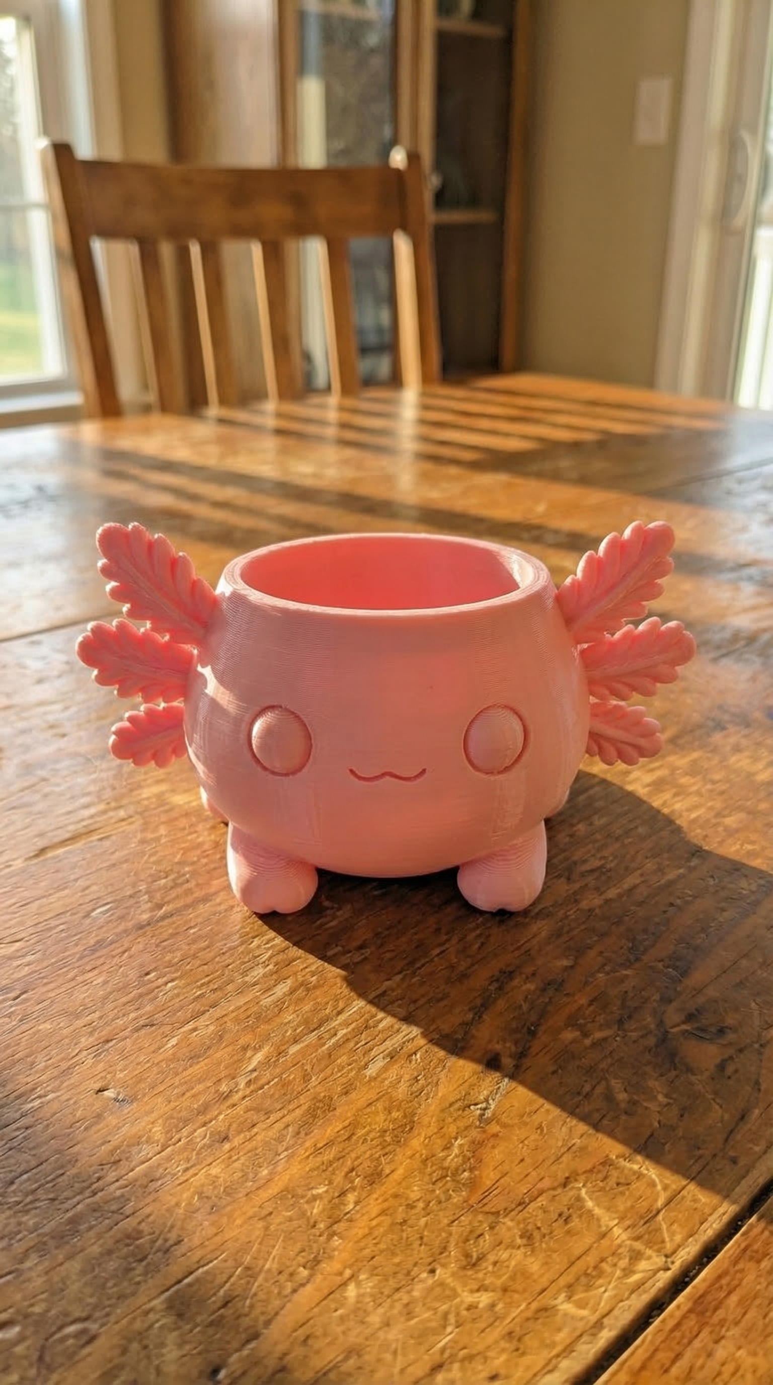 Cute Axolotl Planter Holder – Kawaii Desk Pot / Coaster — miniatura 3