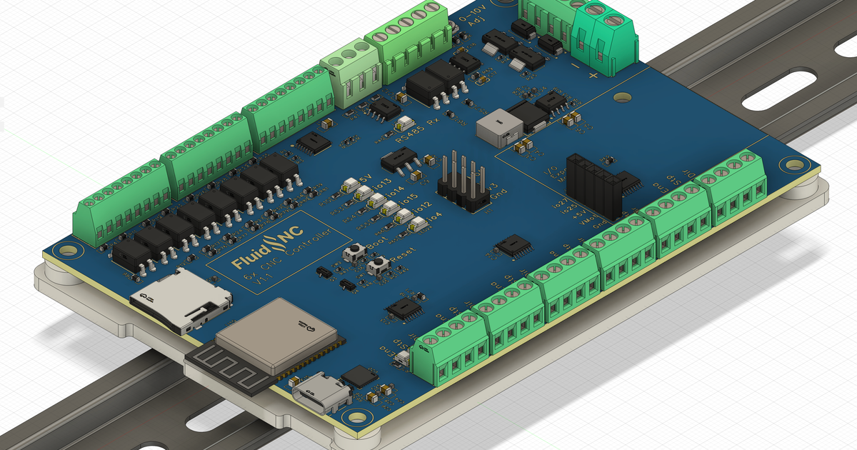 DIN mount for 6x CNC Controller for FluidNC by djos_1475 | Download ...