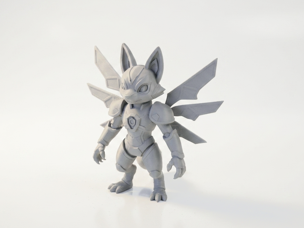 Winged Bionic Fox Figurine Animals 3D Printable