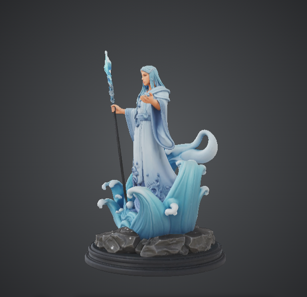 Water Mage Sorceress – Elemental Magic Figure — miniatura 2