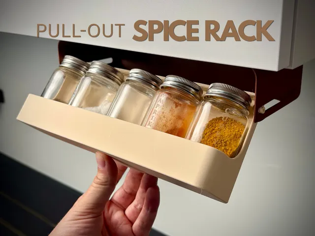 Spice Rack Organizer | Pull-Out Holder | 5 Jars