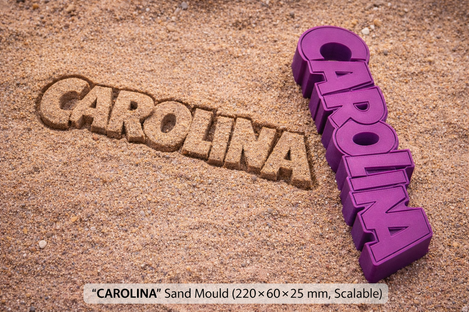 “Carolina” Sand Mould (220×60×25 mm, Scalable) 3D model