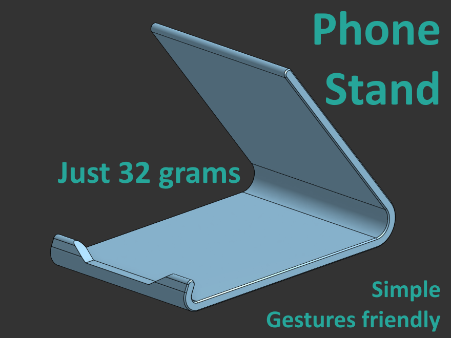Simple 65° Phone Stand (Gestures friendly)
