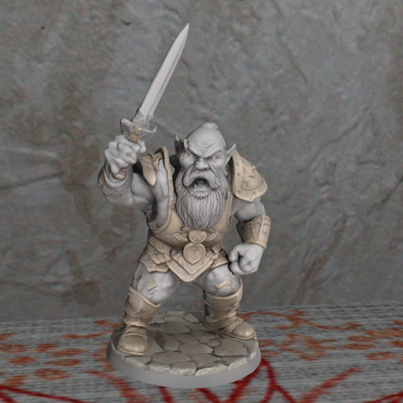 Wargame Dwarf Warrior FDM No Support EASYprint TTRPG