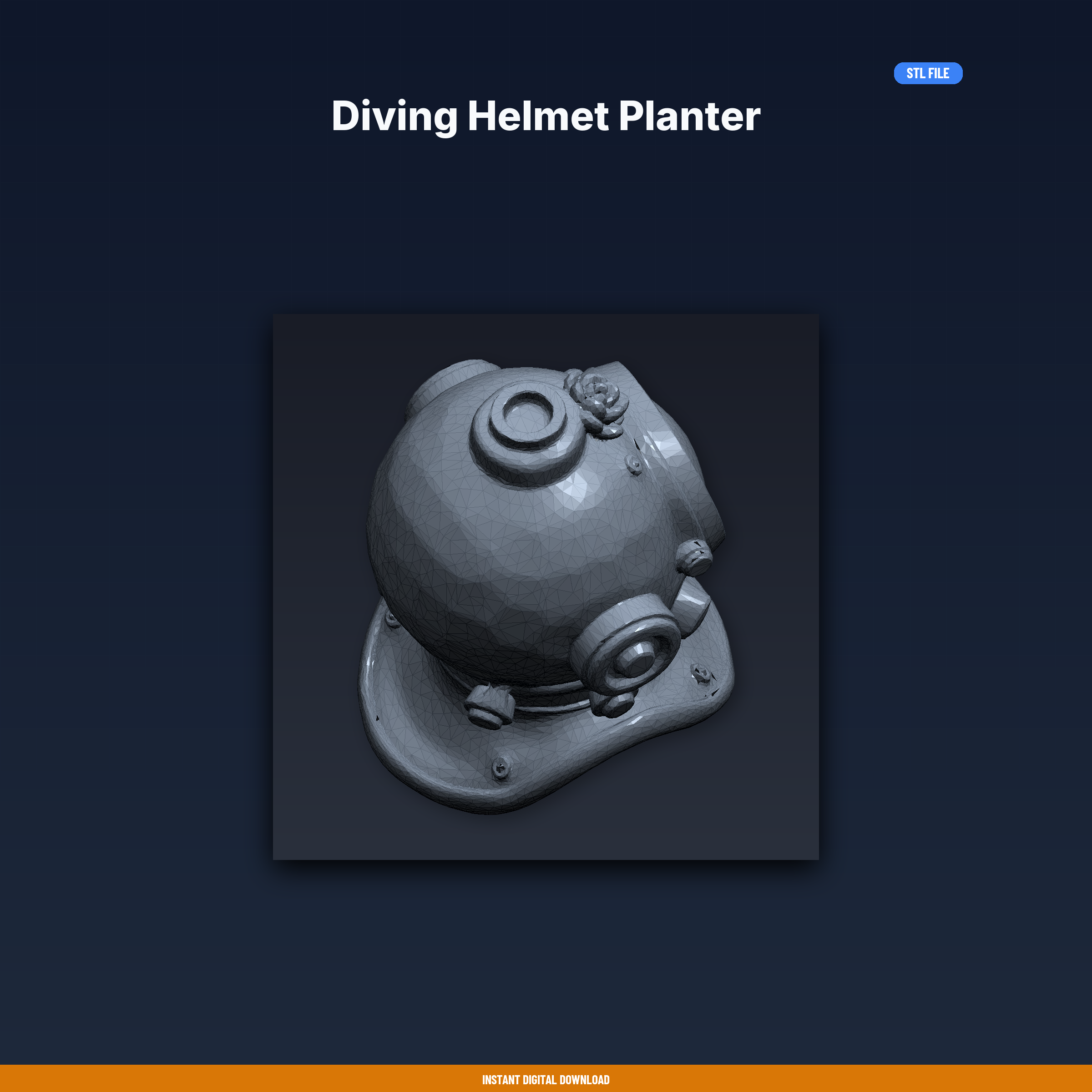 Diving Helmet Planter - 3D Printable STL File