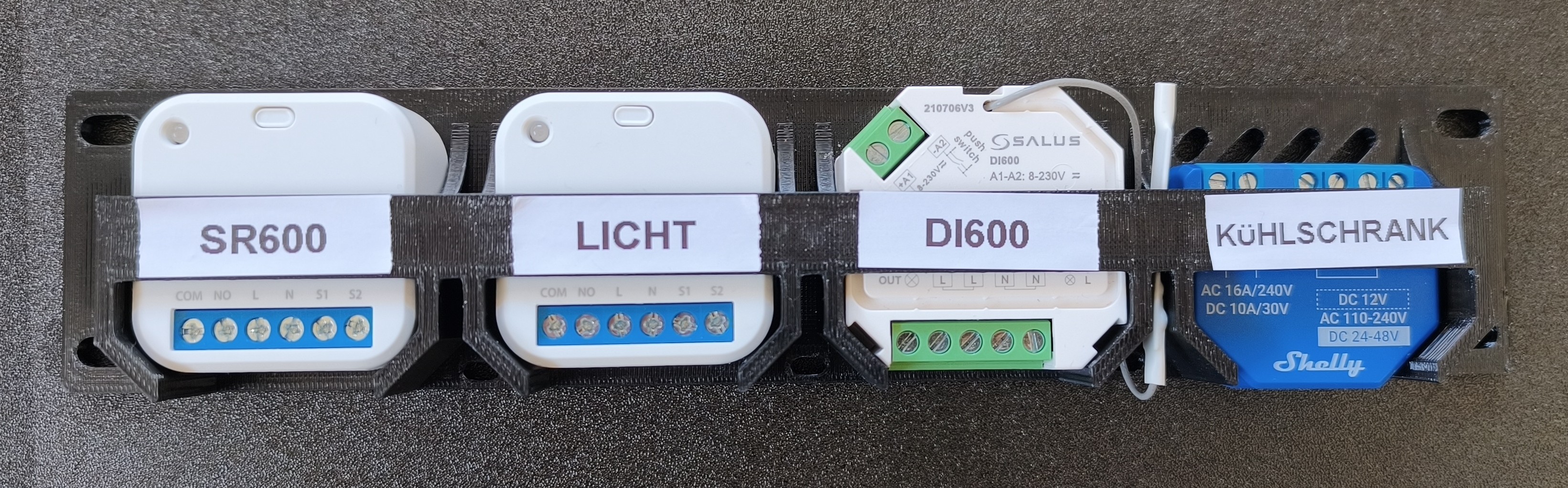 Smart Relay Holder - Salus SR600, DI600, Shelly Smart Relais