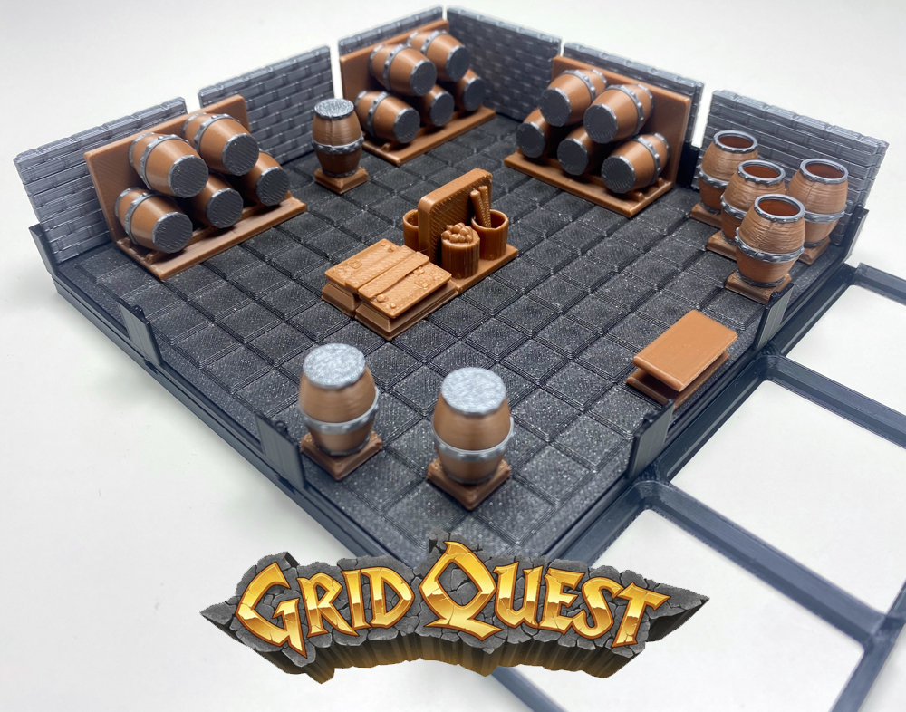 GridQuest SEAMLESS BASE 3x3 (The Gridfinity Game)