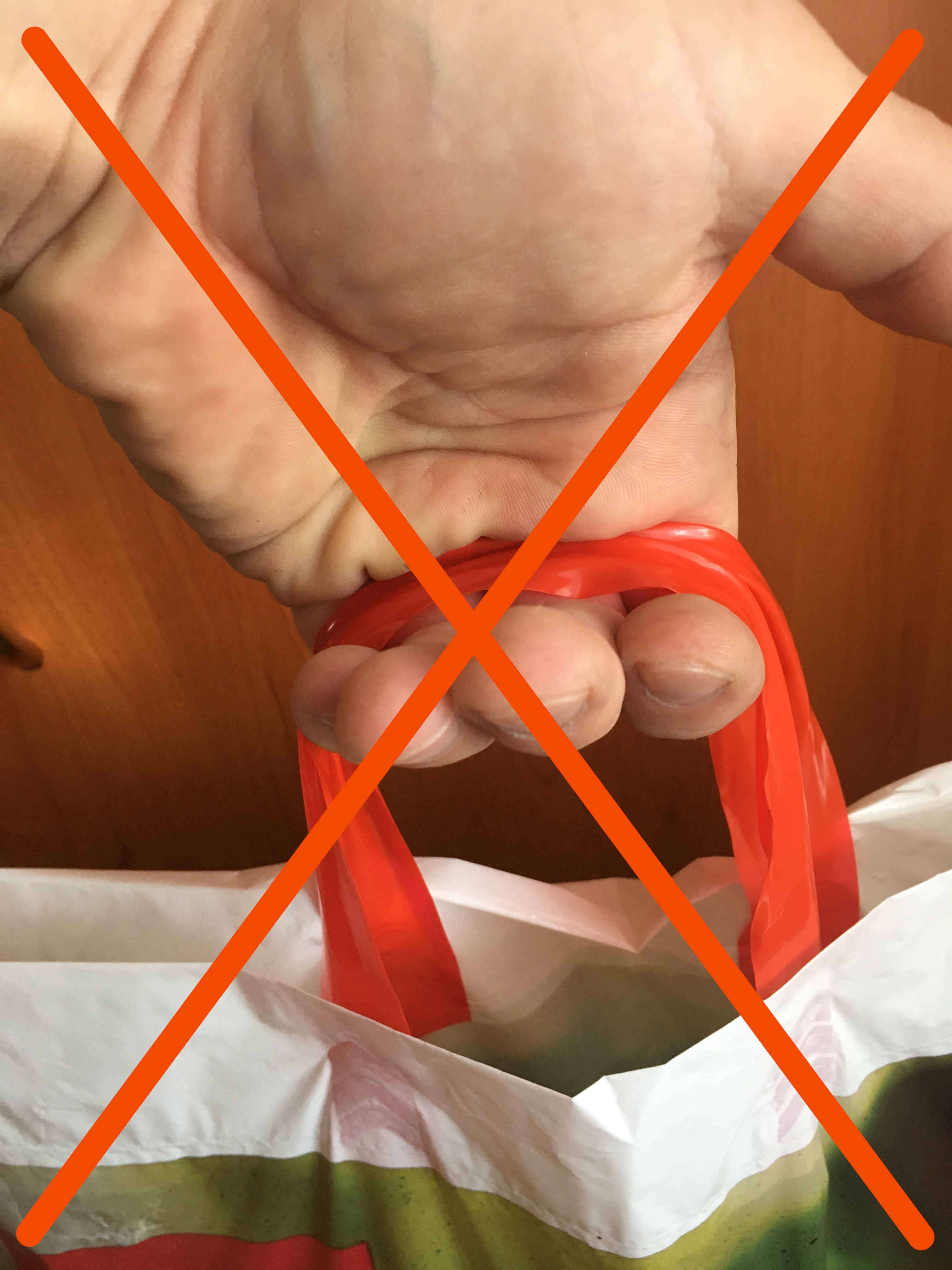 Plastic bag handle