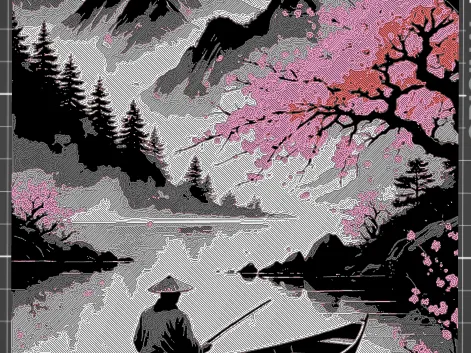 Sakura Lake - Hueforge
